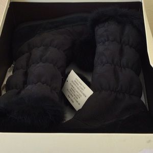 Coach Theona Black Rabbit Fur Boots new size 7.5 M